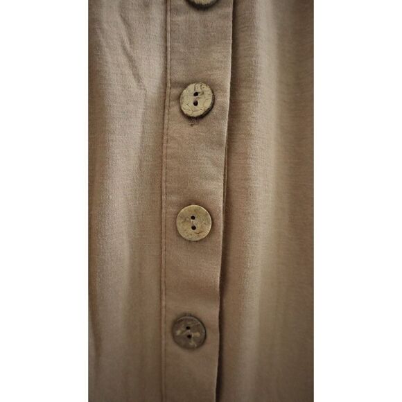 Blencot YL5W2211257 Women's Sz Large Khaki Sleeveless Button Down Casual Dress - Picture 4 of 9
